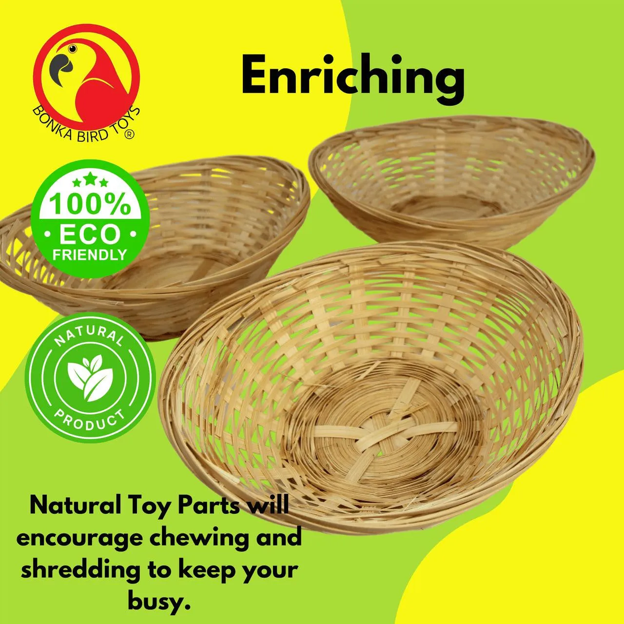 2280 Pack 3 Bamboo 9-Inch Baskets