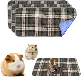 3 Pcs Guinea Pig Cage Liners, Washable Guinea Pig Cage Liner, Reusable & Anti Slip & Waterproof, Absorbent Guinea Pig Pee Pad for Small Animal, Guinea Pig, Chinchilla, Rabbit, Rat (Green)