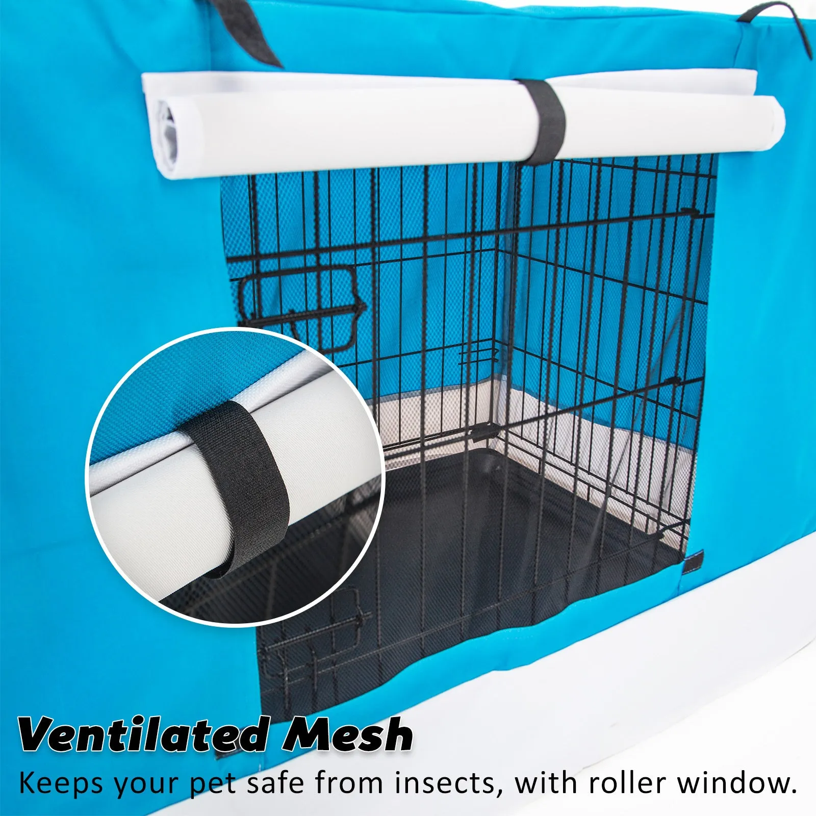 36in Durable Steel Wire Dog Crate with Cover and Cushion