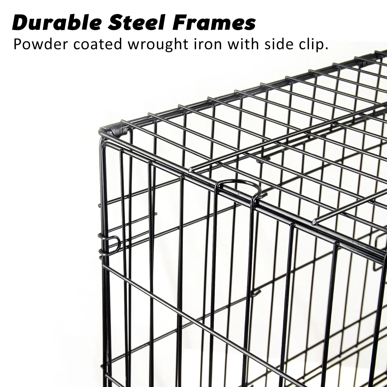 48in Foldable Dog Crate with Tray & Cushion - Paw Mate