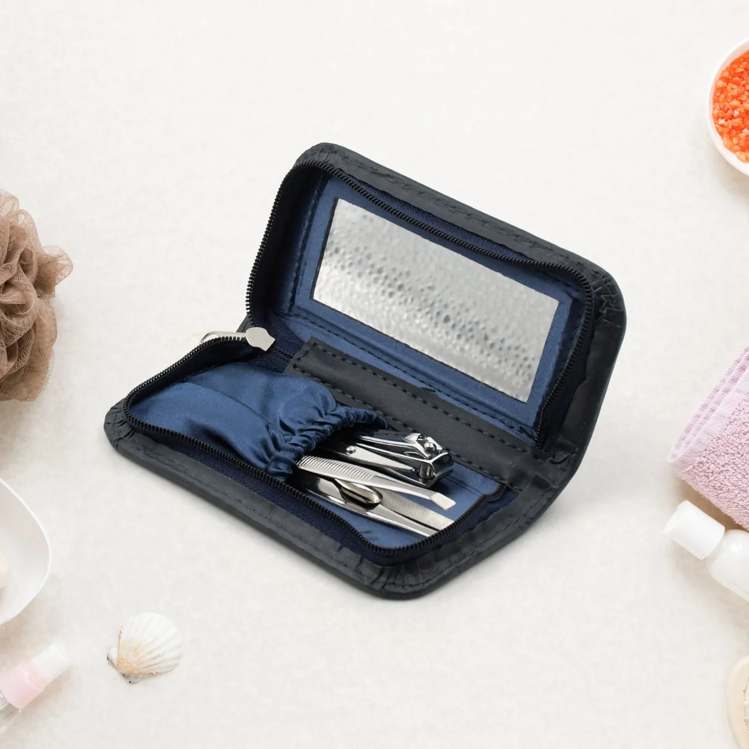 5in1 Nail Clipper Kit Fingernail Clipper, Manicure Set, Stainless Steel Nail Cutter Set ,Manicure Tool, Nail Clippers Care Tools with Lightweight and Beautiful Travel Case (5 Pc Set)