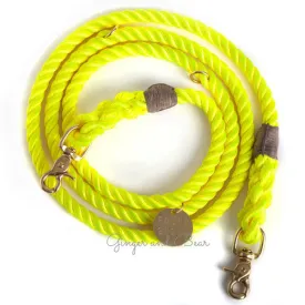 Adjustable Rope Leash, Neon Yellow