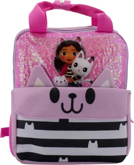 AI ACCESSORY INNOVATIONS Gabbys Doll House 12 Mini Backpack for girls, Flip Sequin School Bag for Preschool, Pandy Paws Flap Pocket w/3D Ears