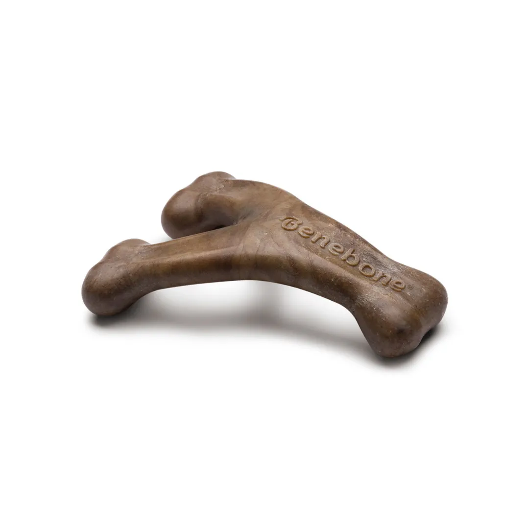 Benebone Adult Tiny 2pack Bacon Wishbone Dental Dog Chew Toy
