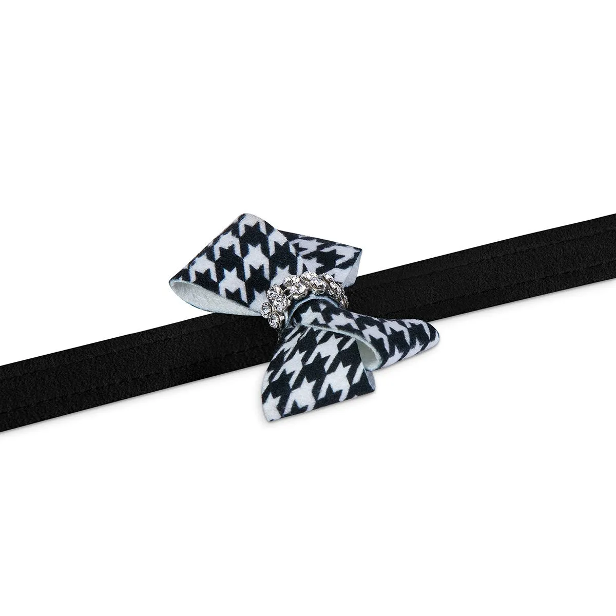 Black & White Houndstooth Nouveau Bow Leash