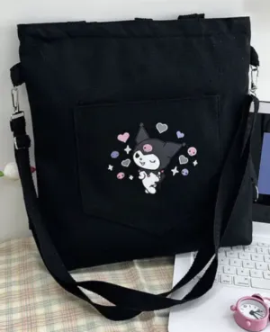 Black and Pink Kuromi Back Pack / Cross Body Bag