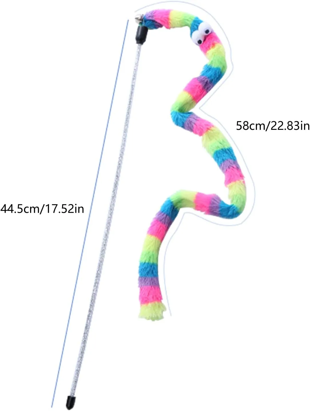 Cats Teaser Rod Toy Plush Caterpillars Interaction Cats Teasing Toy Indoor Teaser for Boredom Cats Entertainment