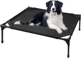 Cooling Elevated Dog Beds for Medium Dogs, Portable Raised Medium Dog Bed for Indoor & Outdoor Use, No-Slip Feet Pet Cots, Pet Hammock with Breathable Mesh, Black