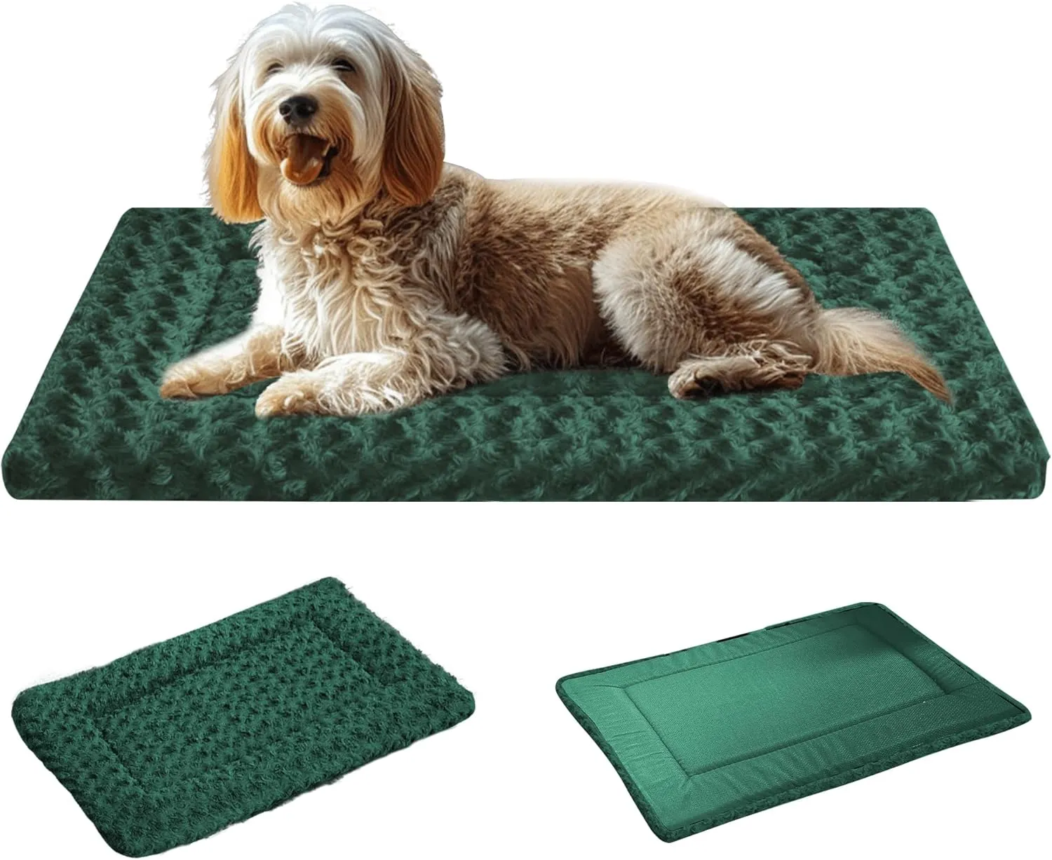 Dog Bed Mat - Reversible Crate Pad for Pet Comfort - Soft With Dual-Sided Design for All Seasons - Durable, Machine Washable for Crates, Travel, and Home