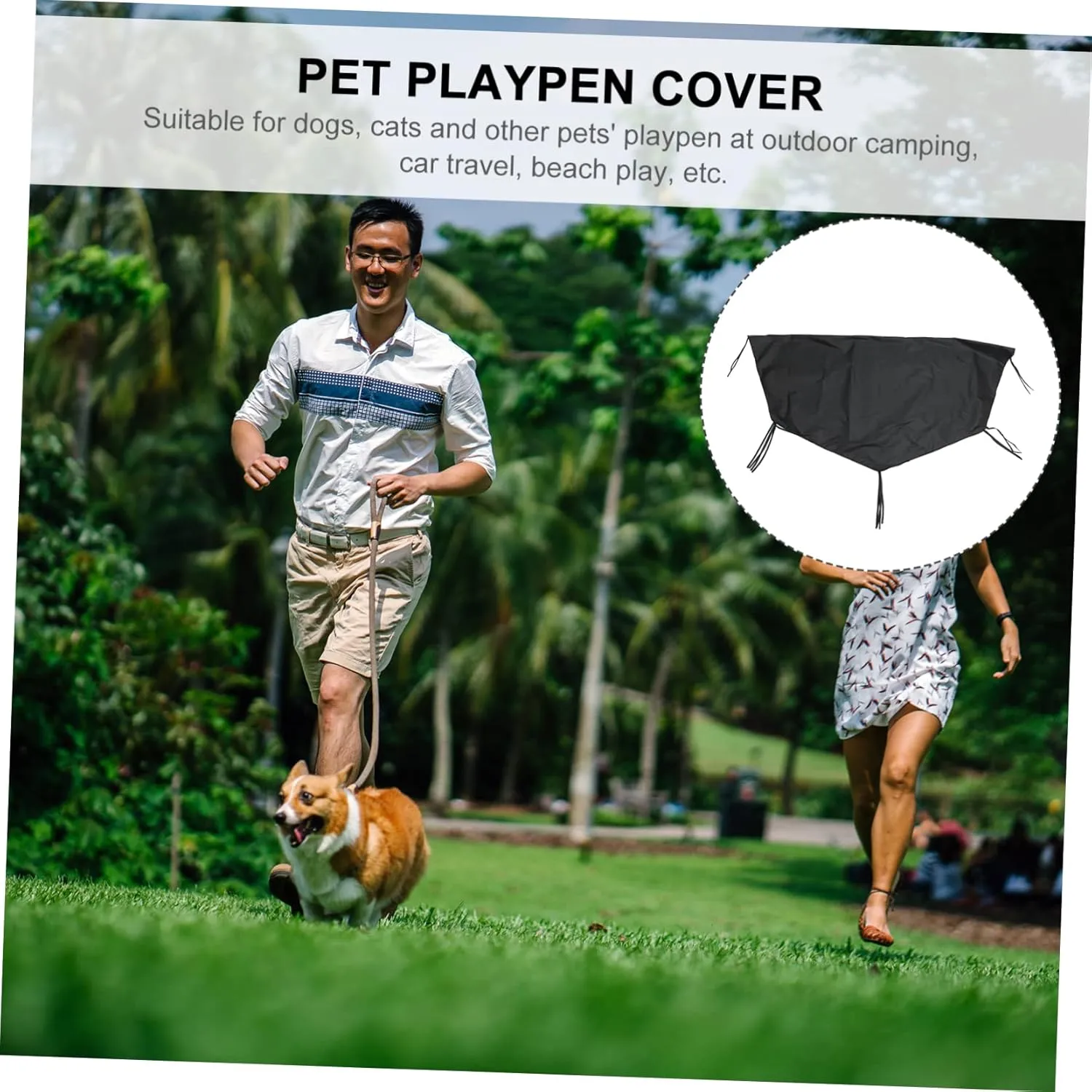 DOITOOL 2pcs Heavy Duty Oxford Dog Crate Cover Outdoor Pet Playpen Canopy Uv Shade for Camping Canopy for Dogs Puppies Fits Standard Playpens