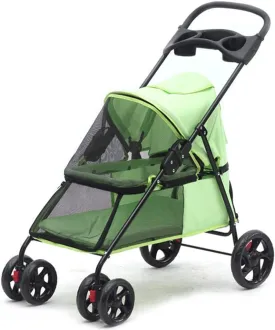 Double Dog Stroller Removable Pet Travel Stroller Foldable Cat Dog Pushchair Trolley Front Swivel Wheels and Rear Brake Maximum Weight 15Kg Pet Travel Stroller (C)