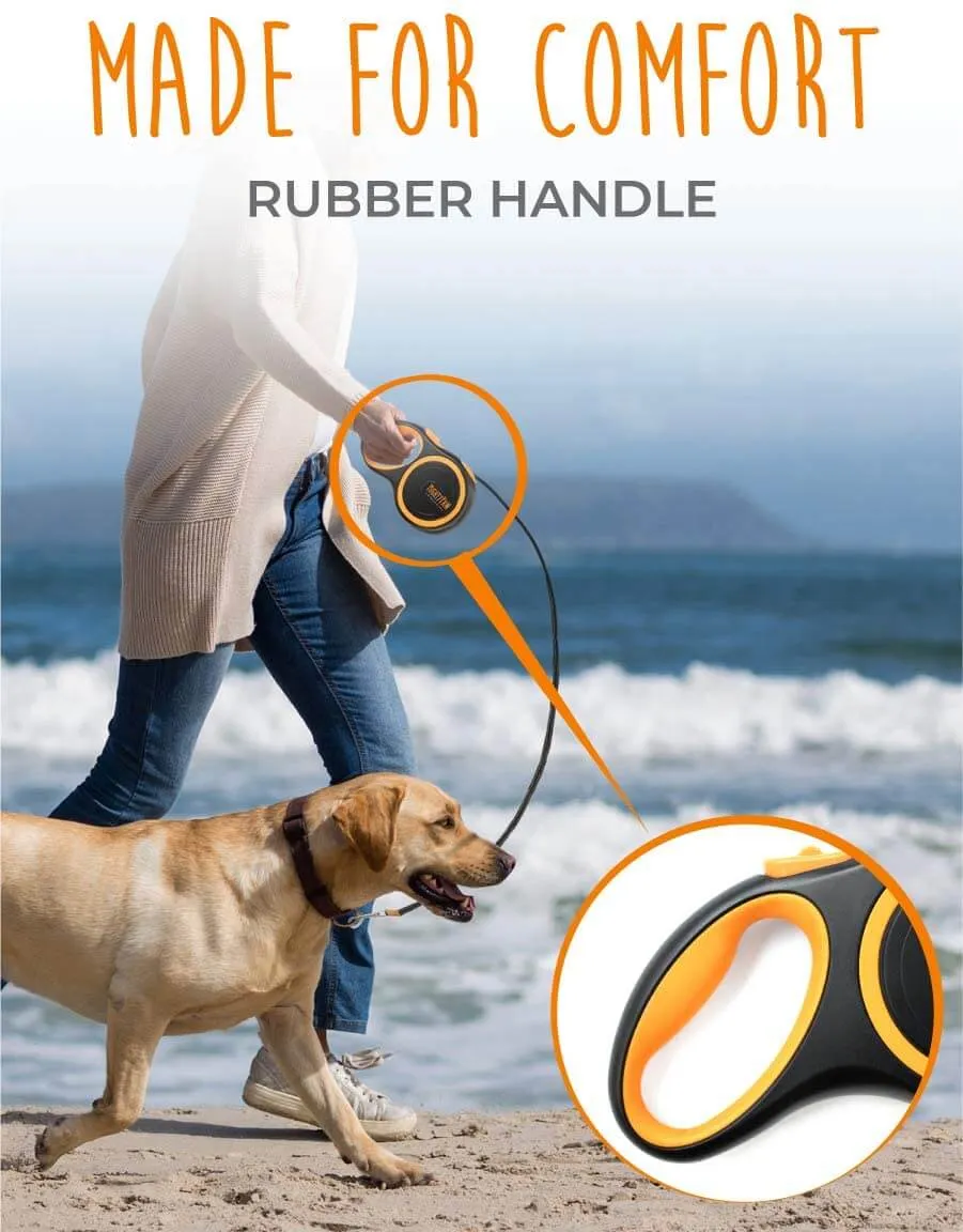 Durable and Reflective Retractable Dog Leash by Mighty Paw