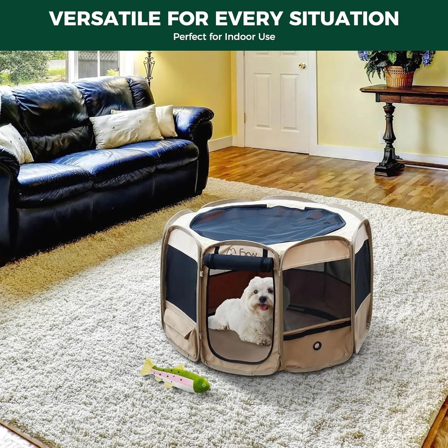 FXW Gotent Dog Playpen Designed for Indoor/Outdoor/Travel Use, Suitable for Puppy and Small Dogs, Portable & Foldable, 36 inchPatent Pending