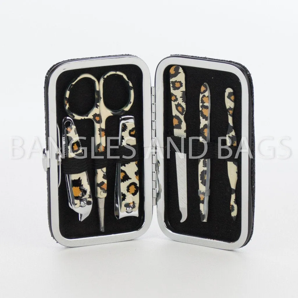 Glitter Mani & More Manicure Set - Black / Leopard