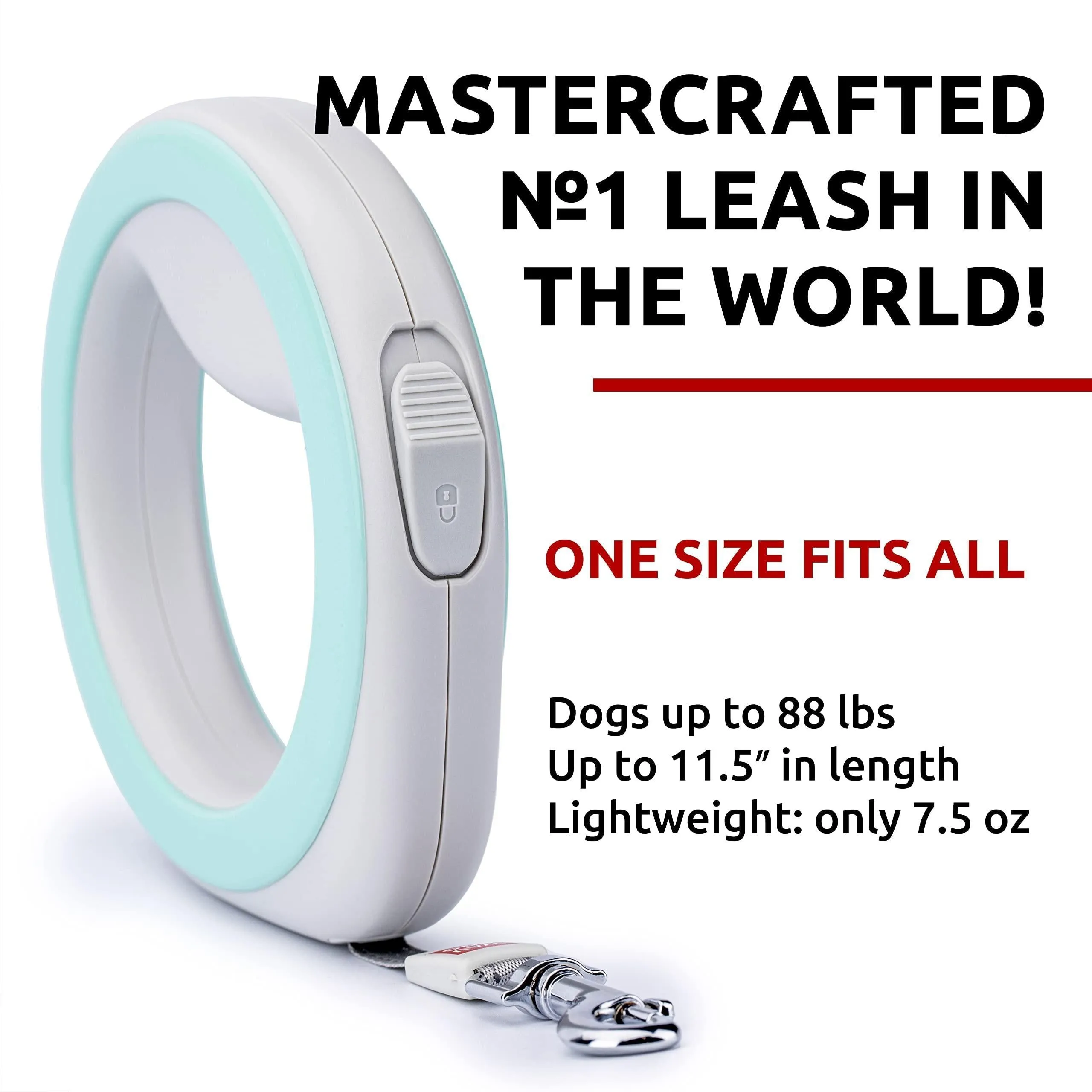 Hands Free Retractable Dog Leash for Small Medium and Large Dogs 9.5 Ft Green