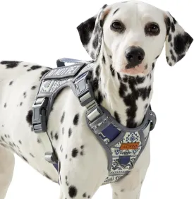 Heavy Duty No Pull Tactical Dog Harness for Large Dogs, Labrador Golden Retriever German Shepherd, Adjustable Soft Padded Dog Vest, Breathable Pet Oxford Vest with Easy Control Handle, Gray L