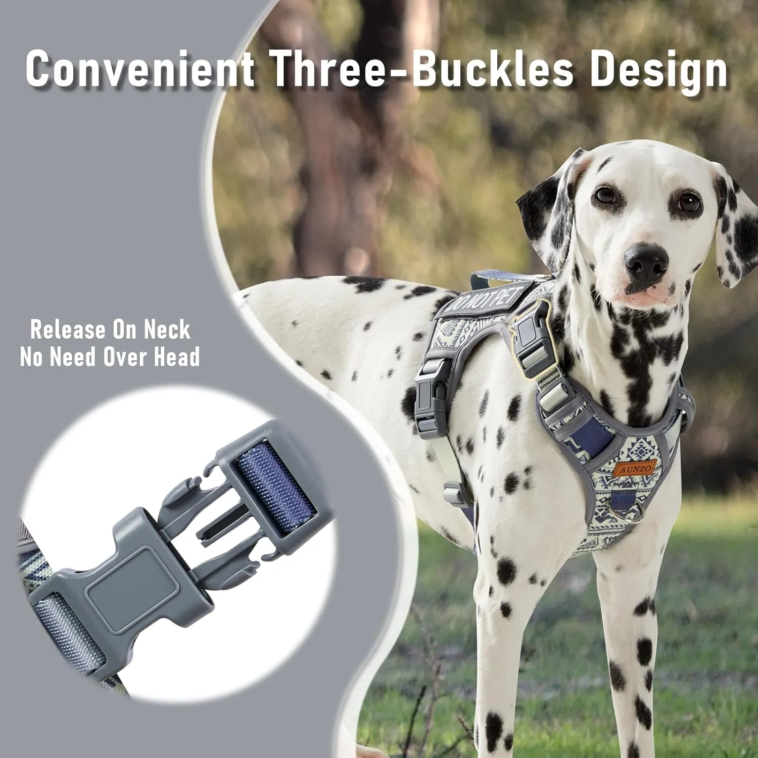 Heavy Duty No Pull Tactical Dog Harness for Large Dogs, Labrador Golden Retriever German Shepherd, Adjustable Soft Padded Dog Vest, Breathable Pet Oxford Vest with Easy Control Handle, Gray L