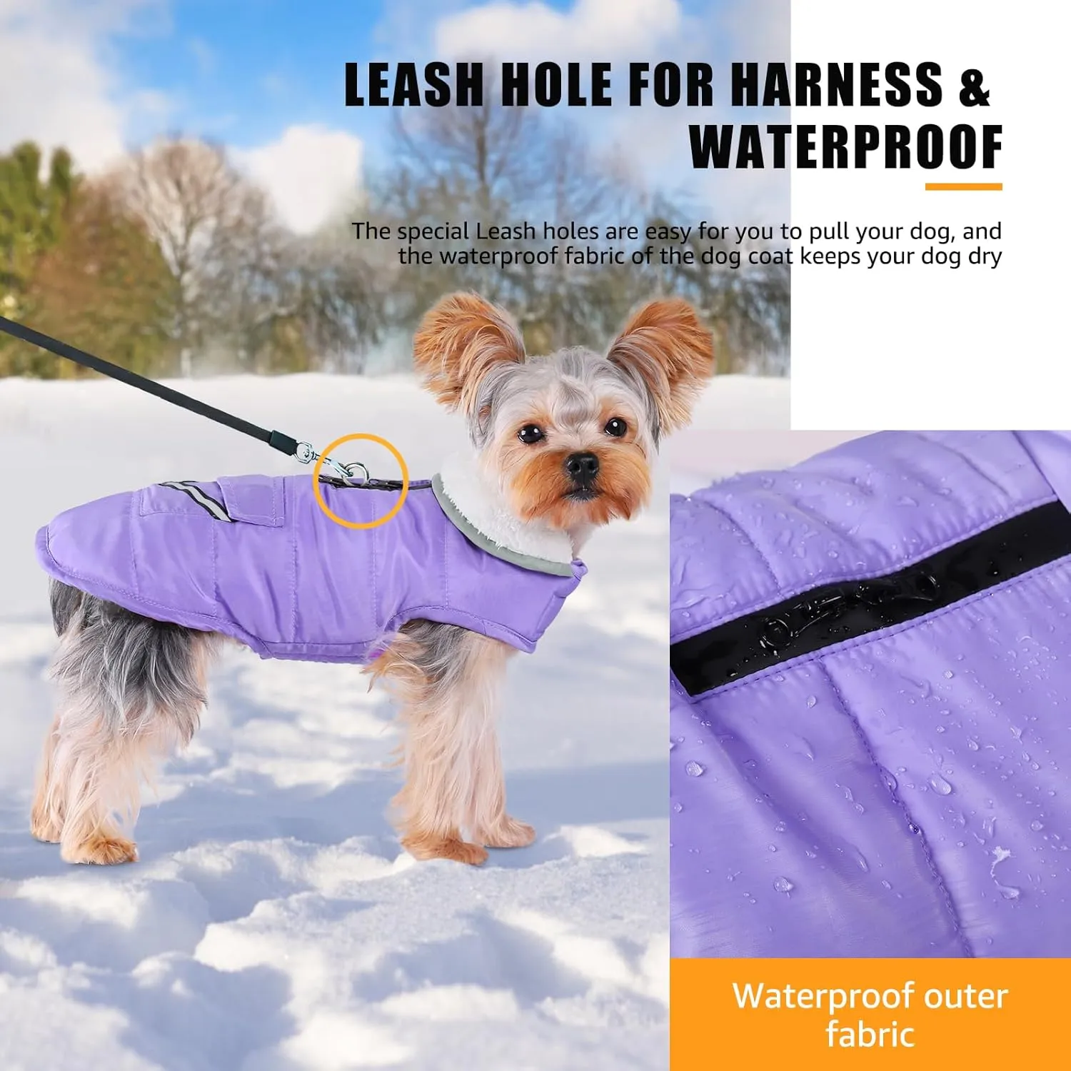 iBuddy Dog Winter Coats with Fleece Vest,Waterproof Warm Dog Snow Jacket Windproof, Reflective Adjustable Pet Dogs Cold Winter Coat for Dogs Girl Boy