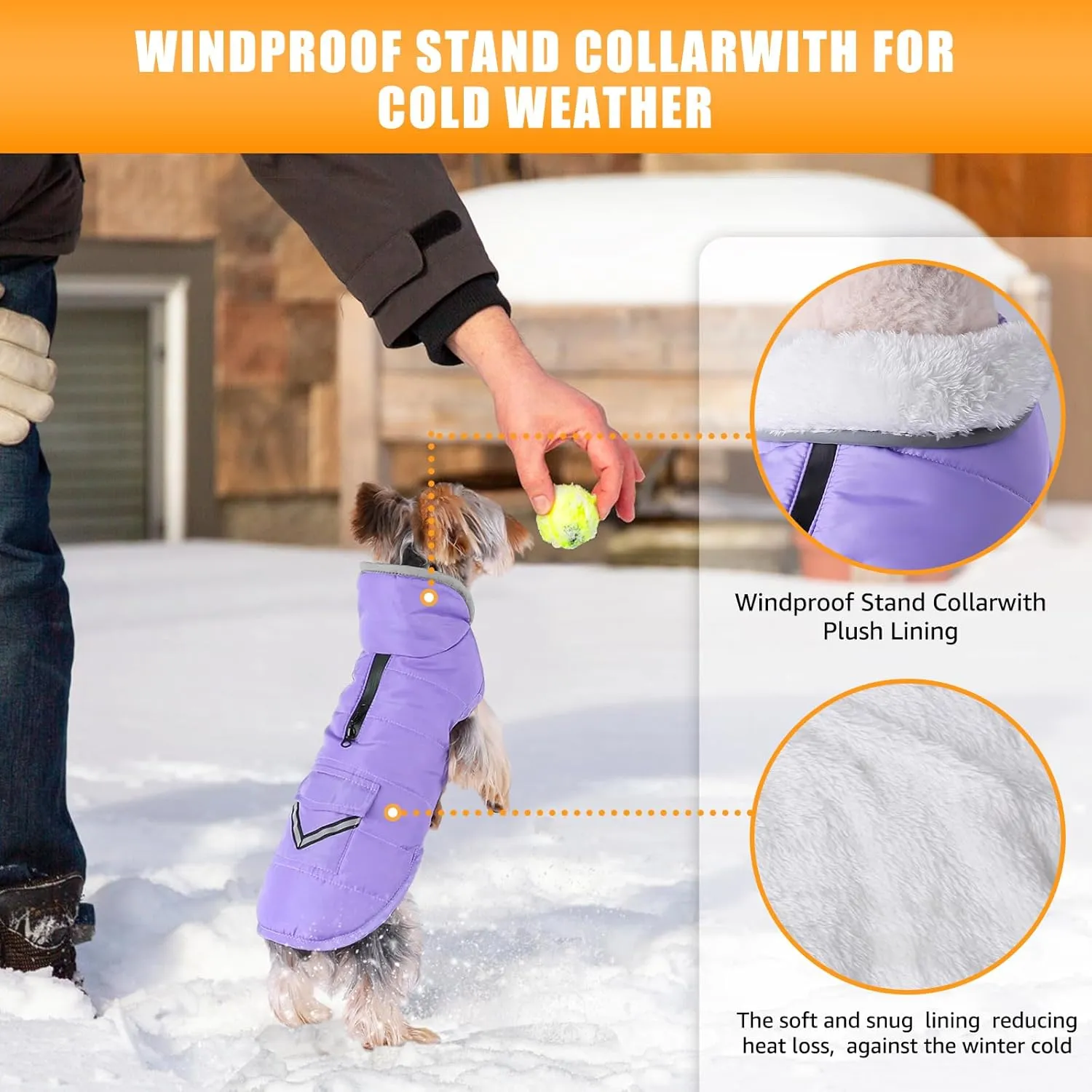 iBuddy Dog Winter Coats with Fleece Vest,Waterproof Warm Dog Snow Jacket Windproof, Reflective Adjustable Pet Dogs Cold Winter Coat for Dogs Girl Boy