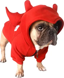 iChoue English Bulldog Batman Costumes Clothes Hoodies Shirts Vest for Medium Dogs Cold Weather Winter Coats French Frenchie Pug Pitbull - Red Bat, XXLarge