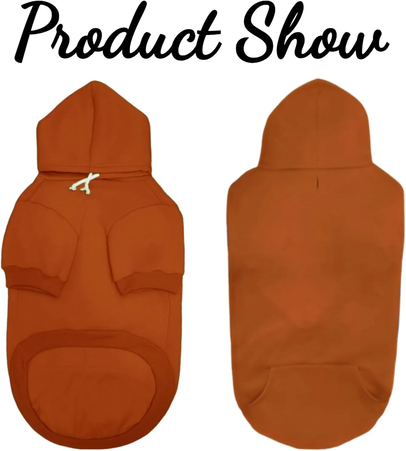 Large Dog Hoodie Sweater with Leash Hole and Pocket, Fleece Lined Hooded Large Dog Sweatshirt, Soft Warm Winter Clothes for Medium Large Dogs & Cats (Brown Dog Hoodie, L)