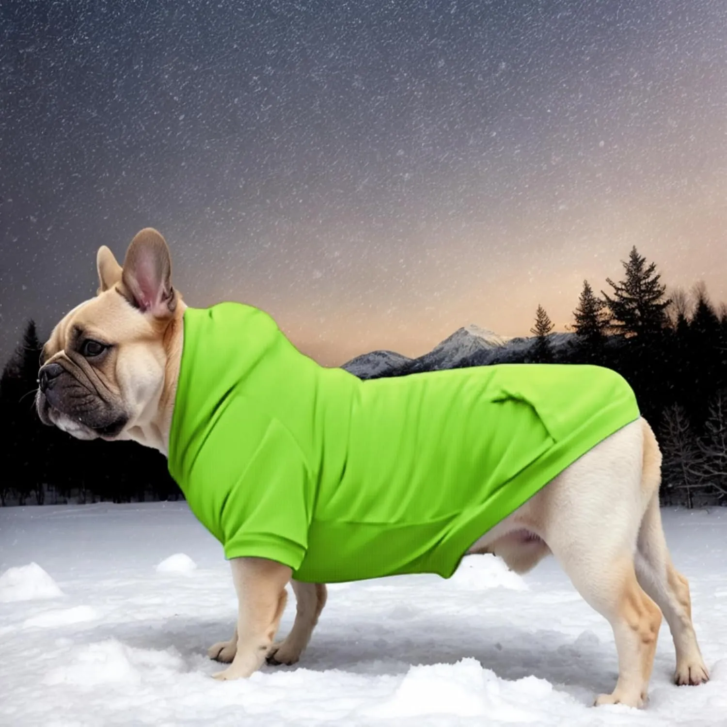 Large Dog Hoodie Sweater with Leash Hole and Pocket, Fleece Lined Hooded Large Dog Sweatshirt, Soft Warm Winter Clothes for Medium Large Dogs & Cats (Green Dog Hoodie, L)