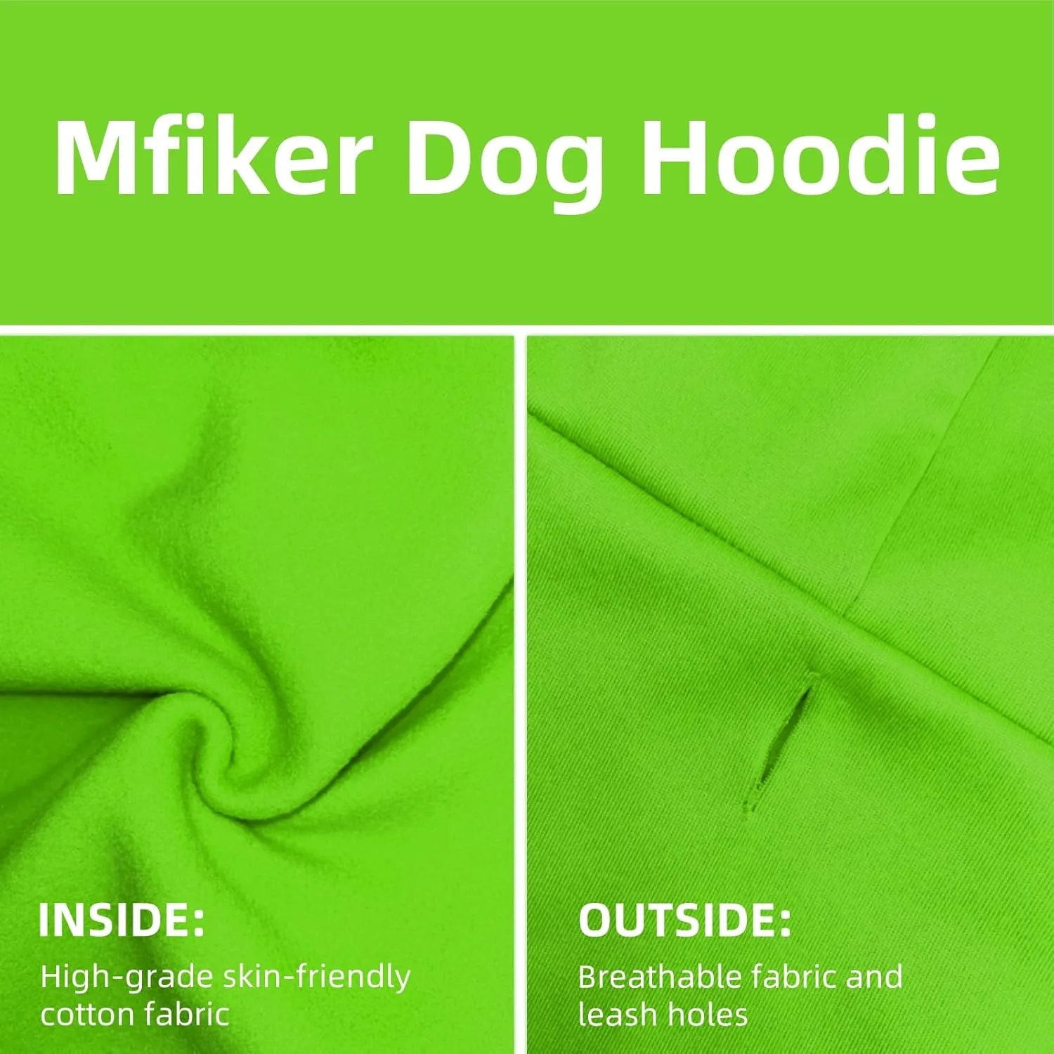 Large Dog Hoodie Sweater with Leash Hole and Pocket, Fleece Lined Hooded Large Dog Sweatshirt, Soft Warm Winter Clothes for Medium Large Dogs & Cats (Green Dog Hoodie, L)