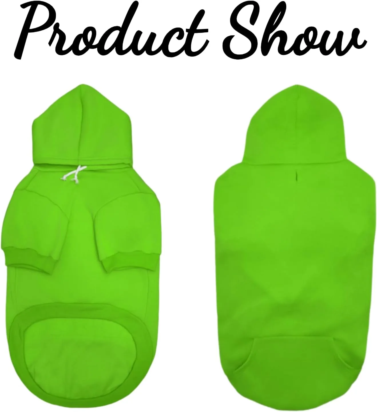 Large Dog Hoodie Sweater with Leash Hole and Pocket, Fleece Lined Hooded Large Dog Sweatshirt, Soft Warm Winter Clothes for Medium Large Dogs & Cats (Green Dog Hoodie, L)