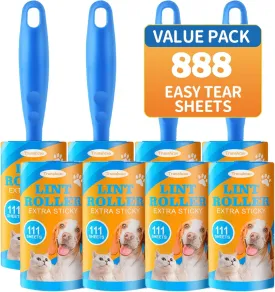 Lint Roller, Lint Rollers Extra Sticky for Pet Hair Removal, Dog Cat 8 Pack Lint Remover