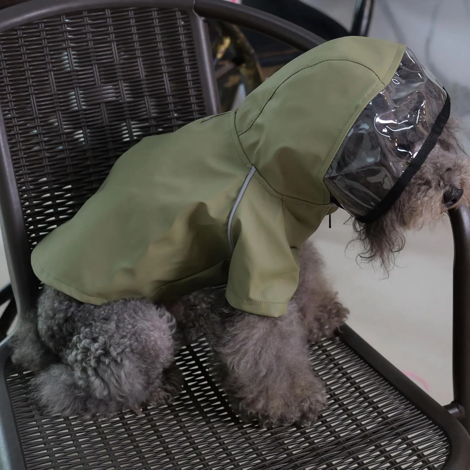 LoveLonglong Premium Waterproof Dog Raincoat with Reflective Safety Features Pet Raincoats for Large Medium Small Dogs Khaki XL