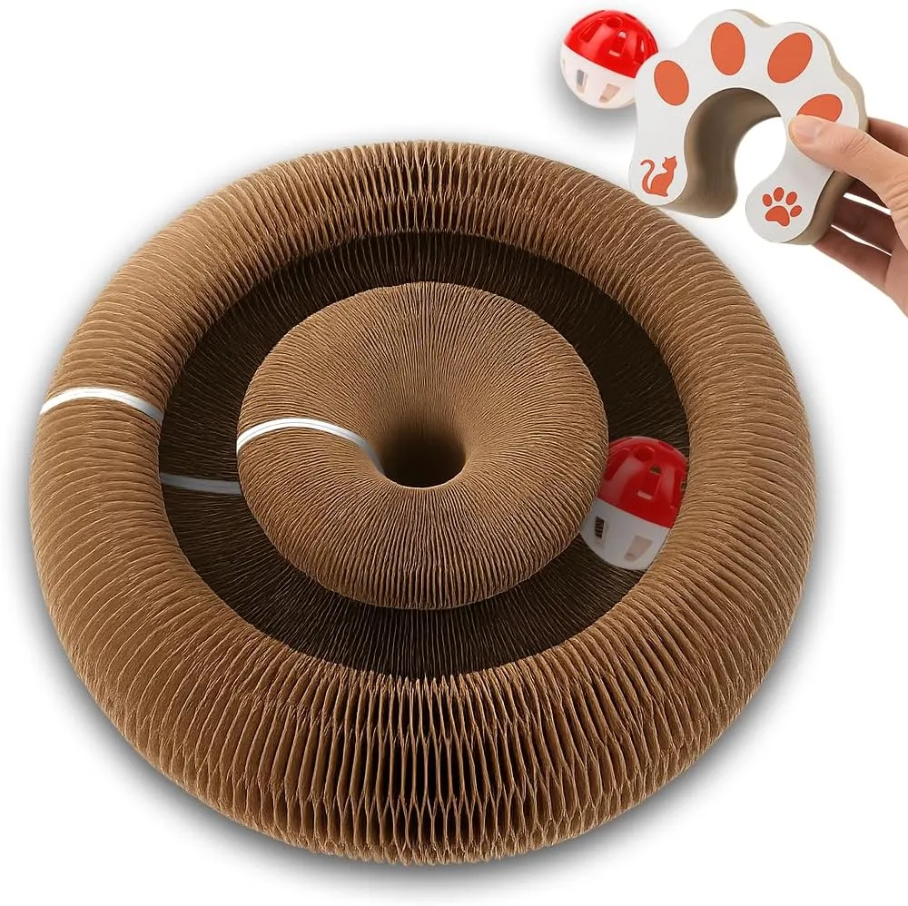 Magic Organ Cat Scratcher Board with Ball  Interactive Kitty Toy for Mental & Physical Exercise