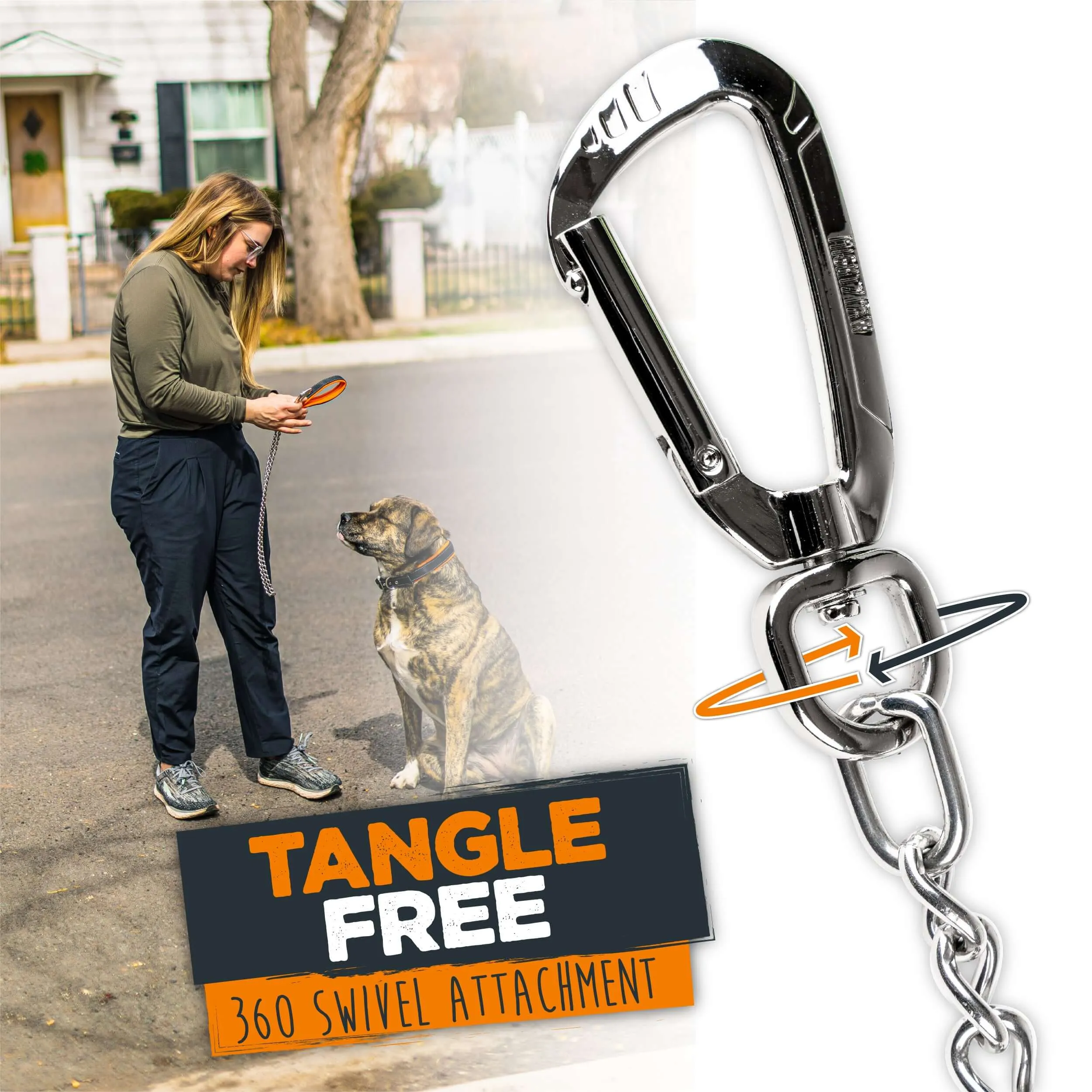 Mighty Paw Heavy-Duty Chain Dog Leash for Large Breeds