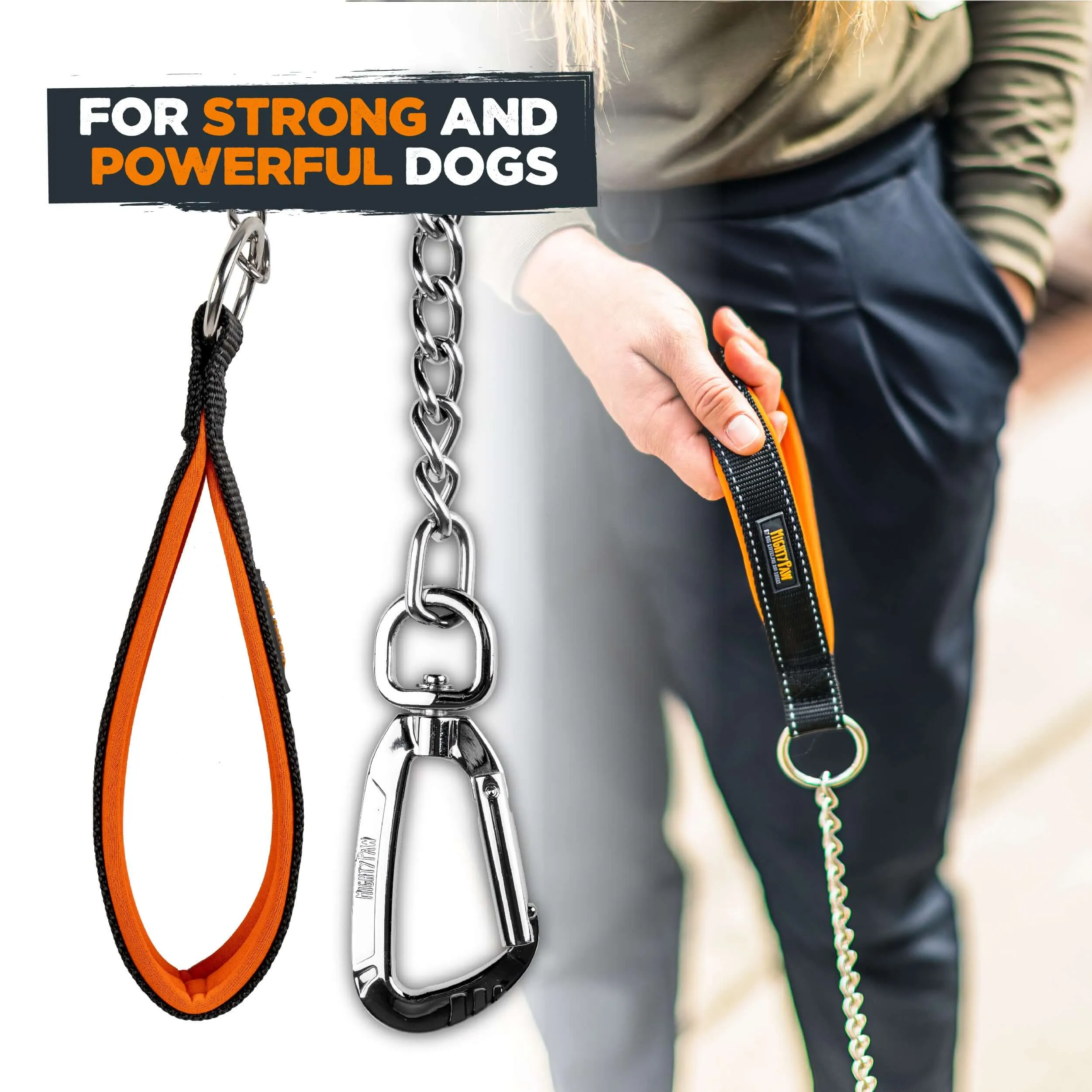 Mighty Paw Heavy-Duty Chain Dog Leash for Large Breeds