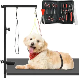 Modern Innovations Dog Grooming Arm, 12-Piece Dog Grooming Table Arm with Clamp & Tool Kit, Harness  Accessories for Small/Medium Dogs, Shears, Curved & Straight Haircut Scissors, Nail Clippers, Comb