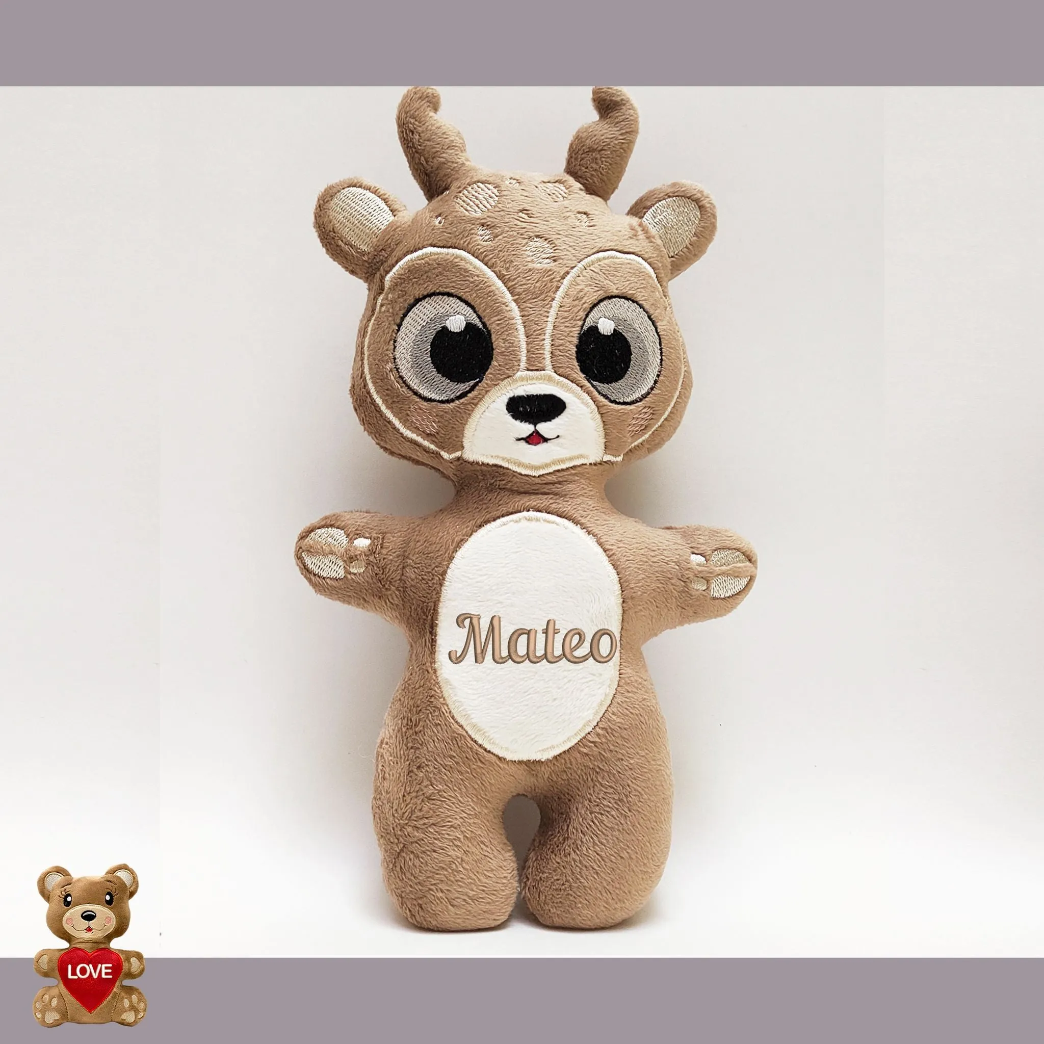 Personalised Cute Christmas deer Stuffed toy ,Super cute personalised soft plush toy, Custom Gifts For Children
