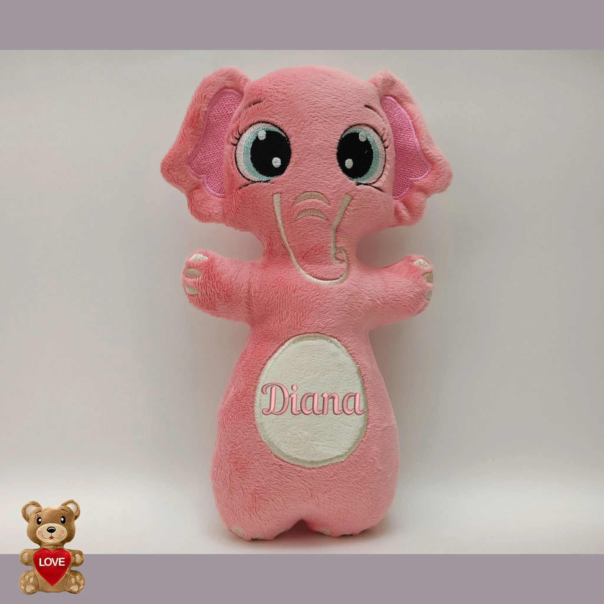 Personalised Cute Elephant Stuffed toy ,Super cute personalised soft plush toy, Personalised Gift
