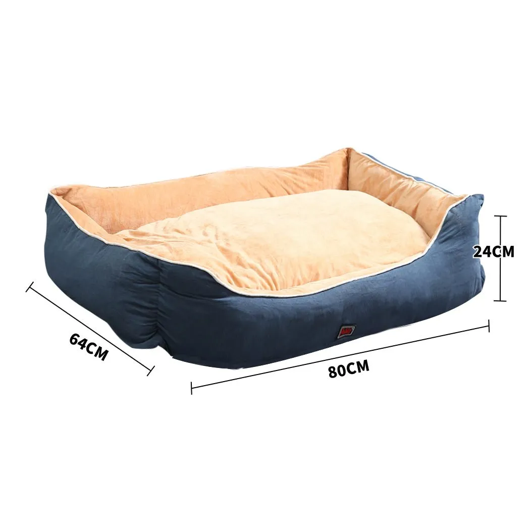 Pet Bed Mattress Dog Cat Pad Mat Puppy Cushion Soft Warm Washable L Blue
