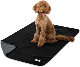 PetAmi Waterproof Dog Blanket for Medium Large Pets Dogs Cats, Pet Couch Cover Protector for Furniture, Reversible Washable Soft Fleece Cat Blanket for Bed Couch Sofa, 40x60 (Black/Gray)