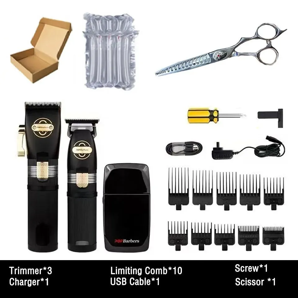 Professional Mens Hair Clipper and Trimmer - Pop Barbers P800, P700, P600 Hair Cutting Machine for Precision Finishing