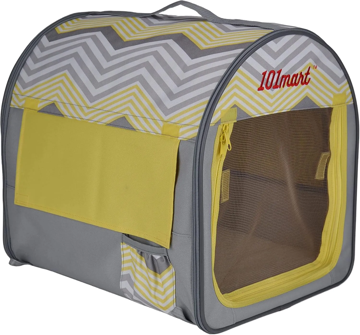 Premium Soft-Sided Foldable Small Size Pet Crate | Portable Pet Kennel for Home and On The Go | Made from Durable Water-Resistant Canvas Fabric | Perfect for Indoor and Outdoor Use