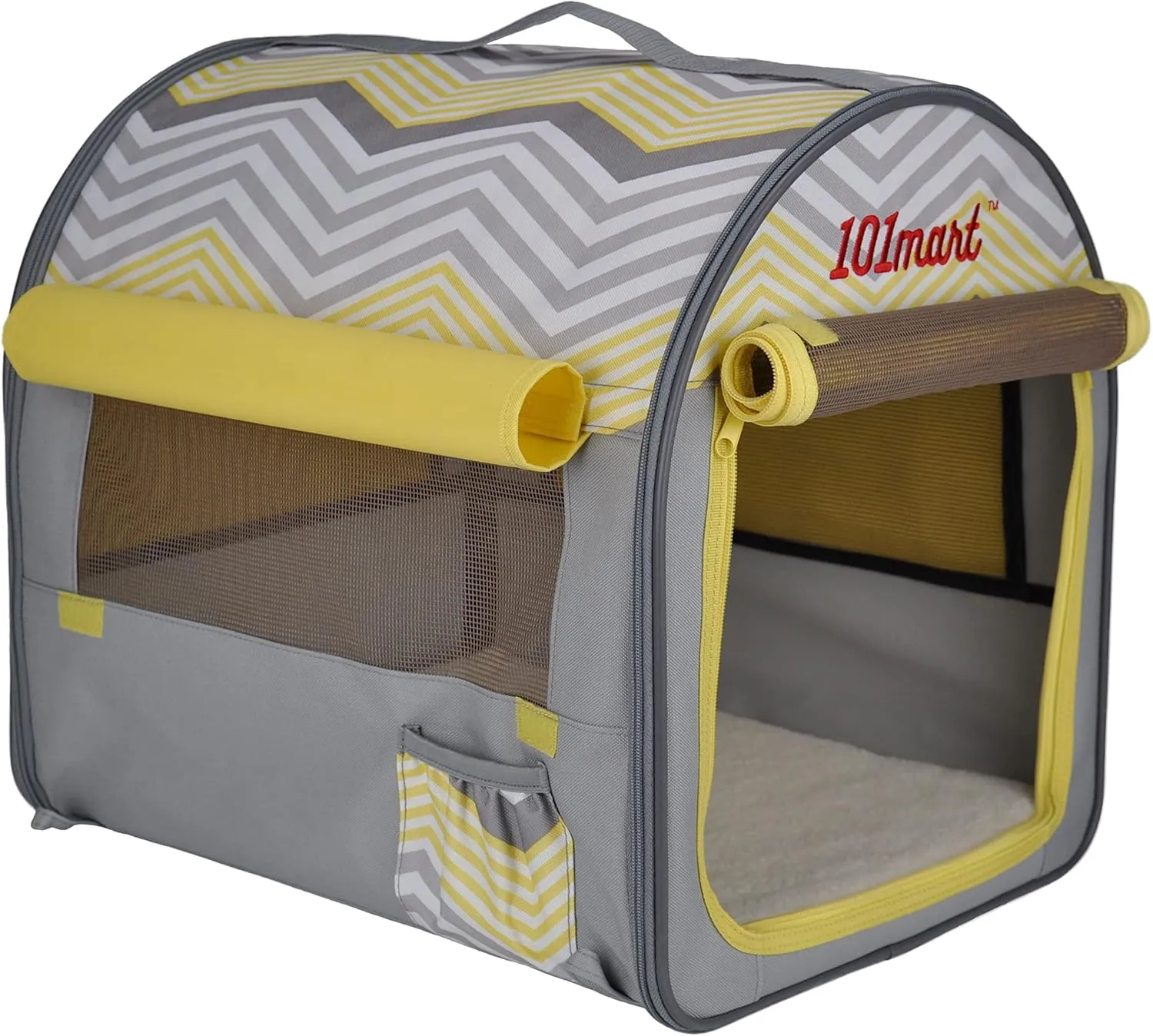 Premium Soft-Sided Foldable Small Size Pet Crate | Portable Pet Kennel for Home and On The Go | Made from Durable Water-Resistant Canvas Fabric | Perfect for Indoor and Outdoor Use