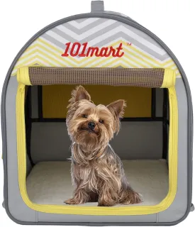 Premium Soft-Sided Foldable Small Size Pet Crate | Portable Pet Kennel for Home and On The Go | Made from Durable Water-Resistant Canvas Fabric | Perfect for Indoor and Outdoor Use