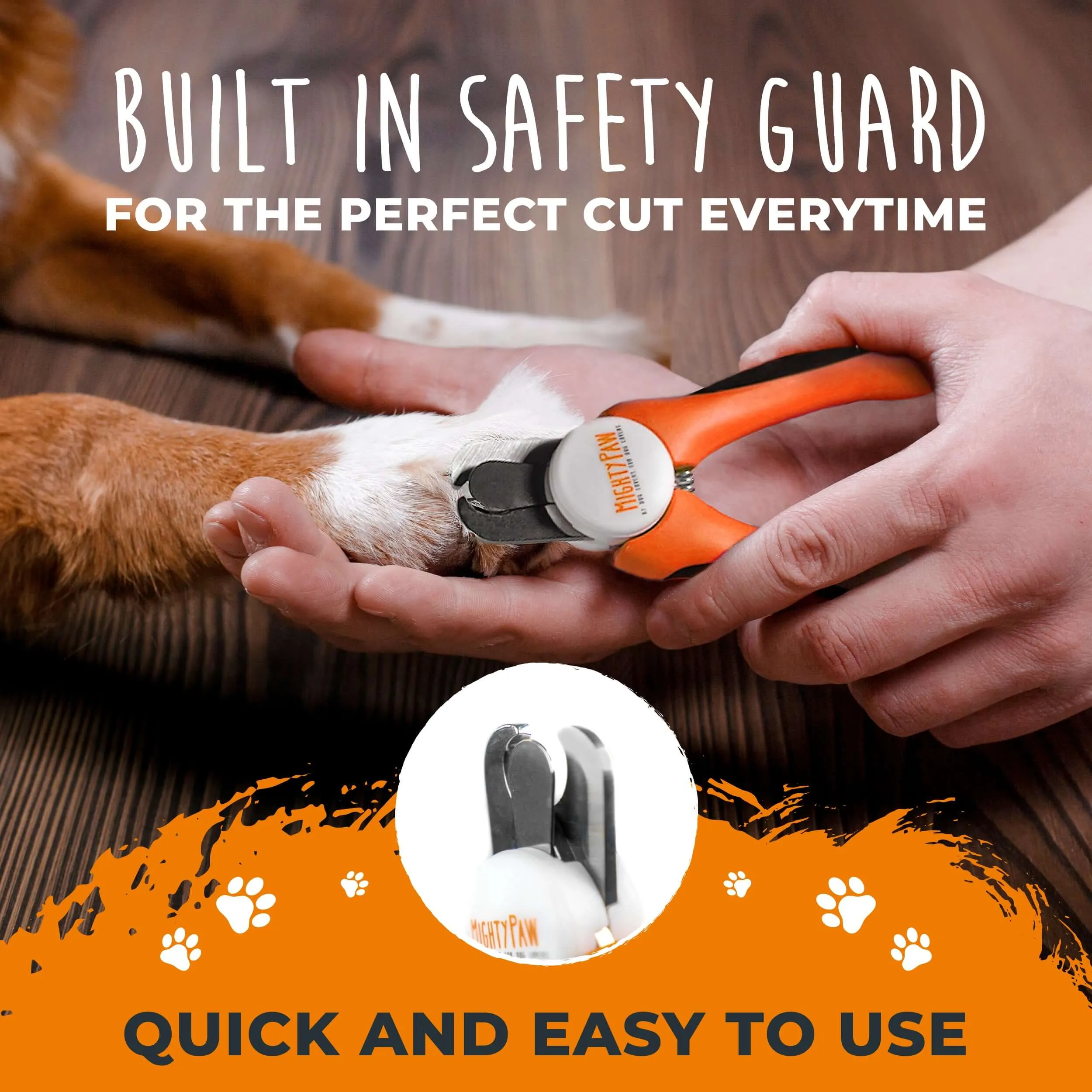 Professional Mighty Paw Dog Nail Clippers with Safety Guard & Locking Switch