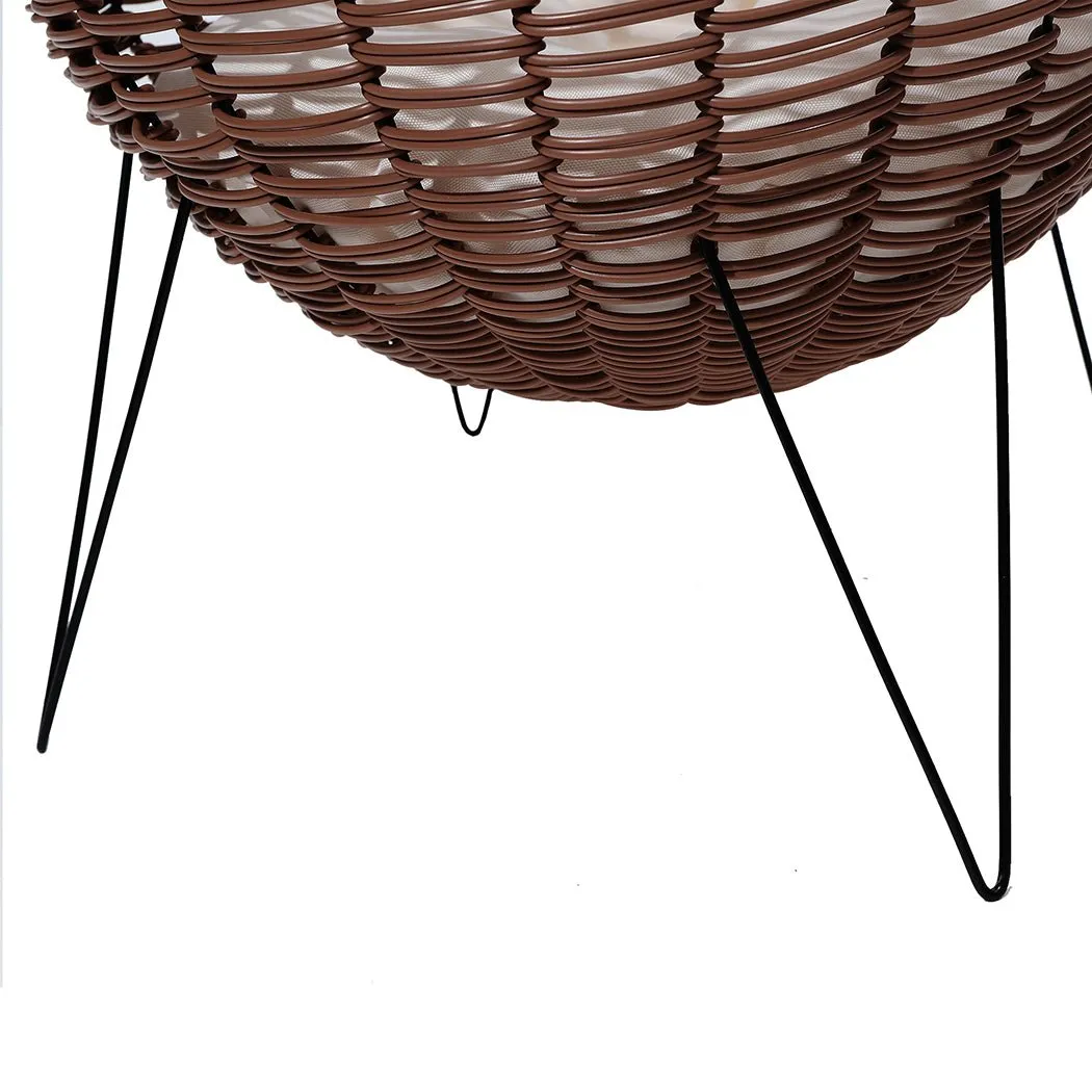 Rattan Pet Bed Elevated Cat Dog House Round Wicker Basket Kennel Egg Shape