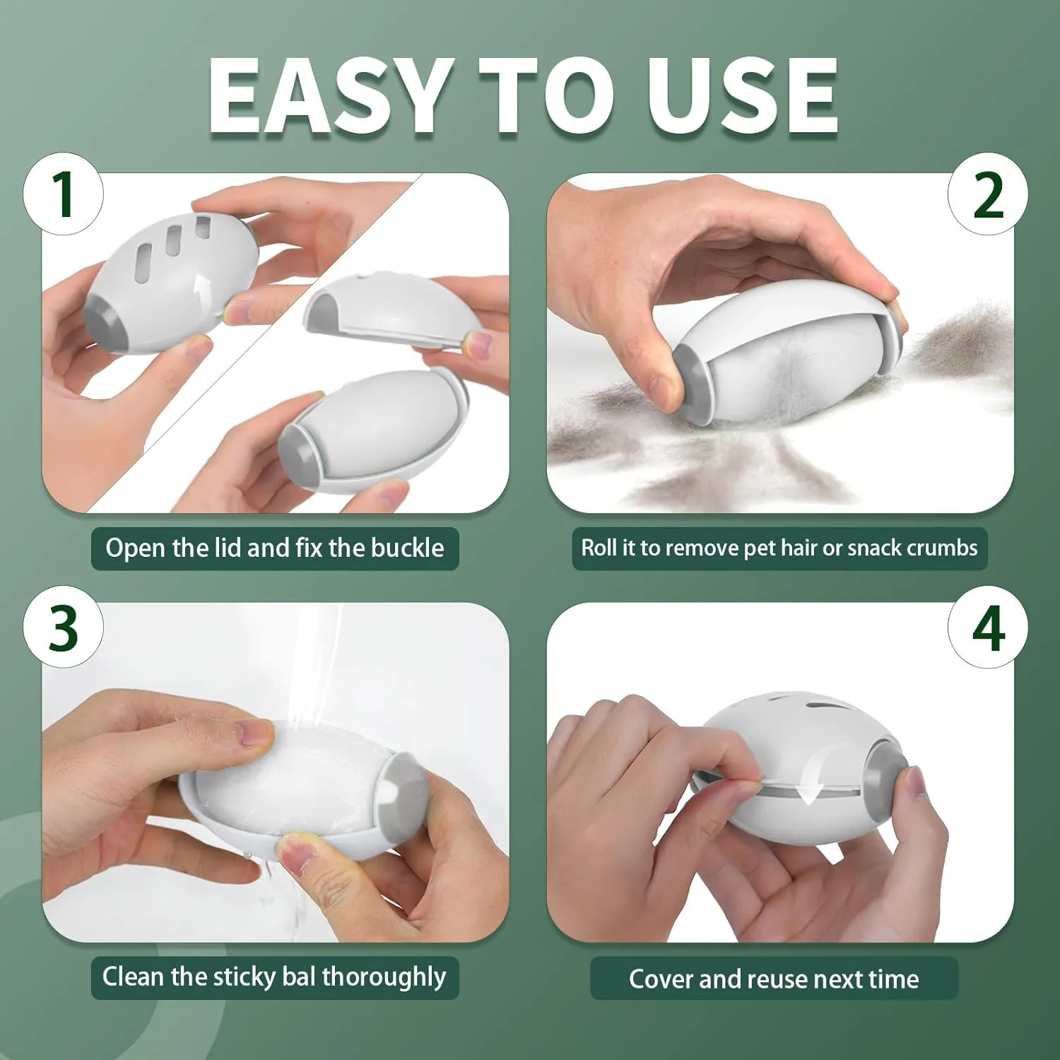Reusable Lint Rollers for Pet Hair Extra Sticky, Portable Home Travel Washable Lint Roller Gainsboro-WhiteSmoke2.559in*3.94in