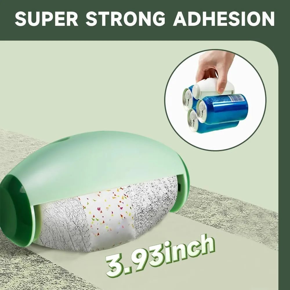 Reusable Silicone Lint Roller, 2025 Upgraded Washable Sticky Roller Powerful Adhesion for Pet Hair and Dust Removal, Portable Home Travel Lint Roller for Clothes Bed Sofa (1, Green)