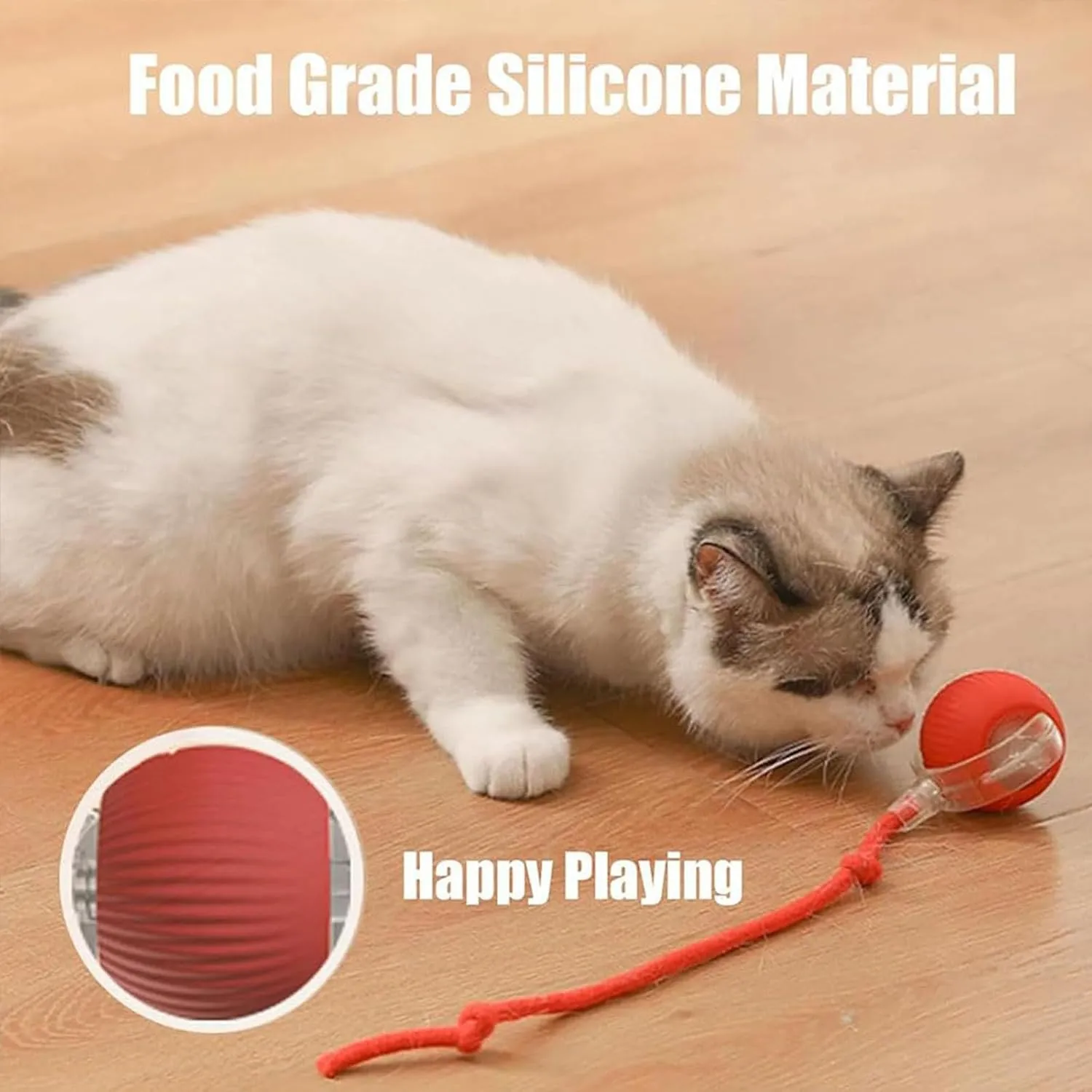 Rollie Pet Smart Cat Toy, Interactive Motion Activate Electric Self Rolling Ball for Large Small Cat Dog (Gray-C)