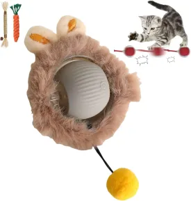 Rollie Pet Smart Cat Toy, Interactive Motion Activate Electric Self Rolling Ball for Large Small Cat Dog (Gray-C)