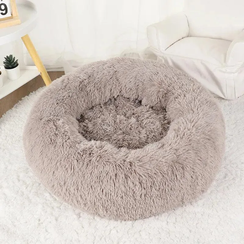 Snuggle Up Donut Round Basket Pet Bed