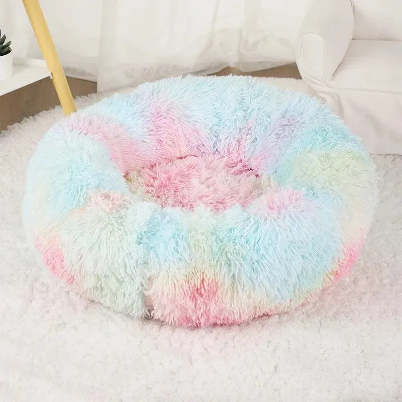 Snuggle Up Donut Round Basket Pet Bed